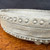 Close-up of antique oval Tokoname bonsai pot showing bead pattern and aged clay surface