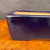 Close-up of Yamafusa rectangular bonsai pot with glossy deep blue glaze