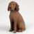 Miniature Vizsla figurine in reddish brown with a finely textured surface