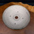 Flared Stone-Textured Bonsai Pot with Green Rim by Andy Arnault (No. 644)