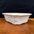 8 3/4" Rectangular White Glazed Yixing Bonsai Pot - Horse & Bridge Scene (NEBG. 2818b)