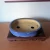 Blue Glazed Yixing Bonsai Pot Top View on a display stand