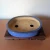 blue glazed 12-inch yixing bonsai pot top view