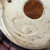 Close-up of the maker's mark on the underside of the vintage Yamaaki pot