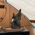 Handmade Ibigawa-style mountain rock displayed upright in a large oval bonsai pot to demonstrate its scale and possible Penjing presentation.