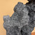Close-up of a ledge and crevice on the handmade black planting rock