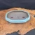 12 inch oval sea-foam green Yixing bonsai pot, No. 1862o, view 4