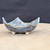 2.25 inch blue glazed freeform bonsai pot handmade by Bruce Lenore, No. 173