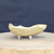 5 inch cream glazed freeform bonsai pot handmade by Bruce Lenore, view from the other side, No. 177