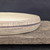 Close-up of the cream crackle glaze with banded rim on Andy Arnault bonsai pot No. 739