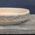 Close-up of the natural clay with textured grey band on Andy Arnault bonsai pot No. 744