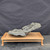 Preston Duncan handmade bonsai slab PD-028, gray finish, front view on a display stand
