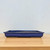 17-18" rectangular Japanese bonsai pot in cobalt blue glaze, side view