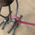 Small handcrafted found-object robot sculpture, robot 22156, close-up of the screw hands and feet
