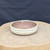 7 inch Paul Olson round bonsai pot, speckled white glaze, No. 627, angled view