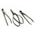 Three piece black carbon steel bonsai tool starter kit arranged diagonally