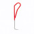 Single prong bonsai root hook with a bright red ergonomic loop handle, for repotting