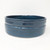 A low-profile, wide Aussee ceramic dish garden pot featuring a deep navy blue glossy glaze with subtle tonal variations. The pot has a distinctive horizontal recessed line running around its midsection, creating a layered, two-tiered effect on the exterior wall. Its smooth, reflective surface is highlighted against a clean, solid white background. The shallow, cylindrical design of this pottery piece makes it an ideal container for succulent arrangements, miniature rock gardens, or small bonsai displays.