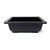 A rectangular 8-inch matte black plastic bonsai training pot, inspired by traditional Tokoname designs, is shown against a plain white background. The pot features a wide, flat rim and sides that taper slightly toward the base with subtly rounded corners. At the bottom, integrated feet elevate the pot to provide essential drainage and airflow for healthy root development. This functional grow pot is designed for the early stages of bonsai cultivation, offering a durable and practical container for training young trees before they are transitioned into formal ceramic display pots.