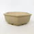 Front view of the small cream Shohin Yixing pot with an octagonal form