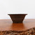 6 inch round unglazed Yixing bonsai pot in matte deep chocolate brown