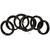 Seven piece pack of black aluminum bonsai wire coils shown horizontally