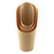 Three piece set of beige plastic soil scoops in small, medium and large