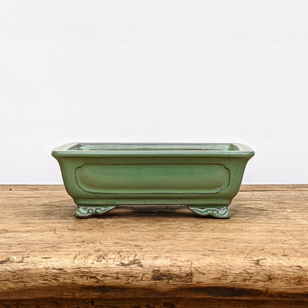 6" Green Glazed Yixing Bonsai Pot (No. 1811)