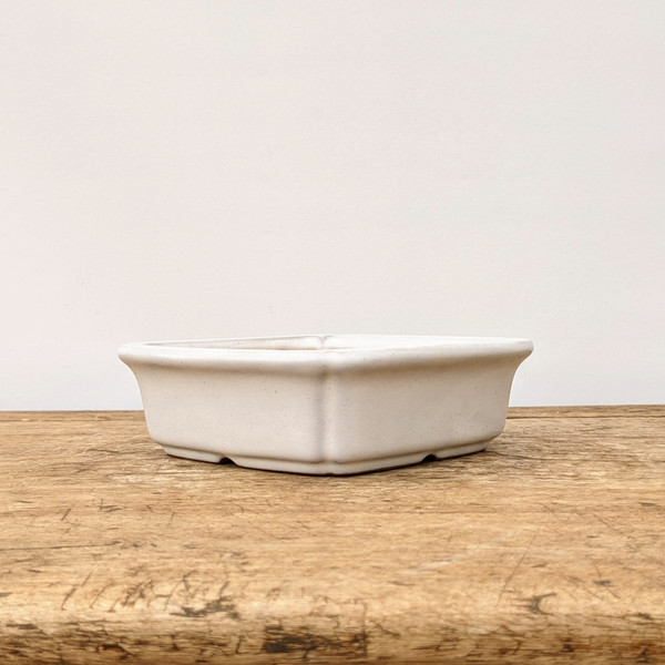 6" White Glazed Yixing Bonsai Pot (No. 1941)