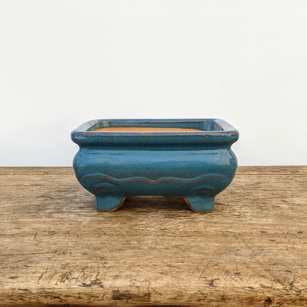6" Blue Glazed Yixing Bonsai Pot (No. 1713) 6" Blue Glazed Yixing Bonsai Pot (No. 1713)