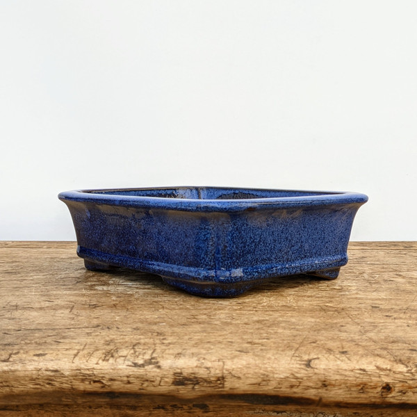 8" Dark Blue Glazed Yixing Bonsai Pot (No. 1436)
