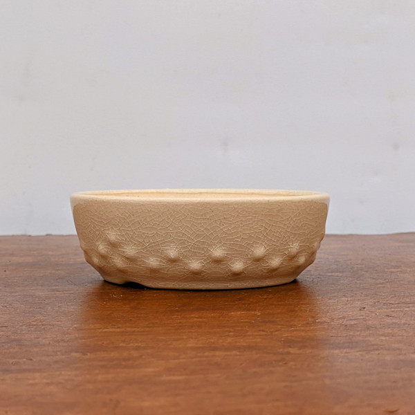 4" Cream Glazed Yixing Bonsai Pot (No. 2030)