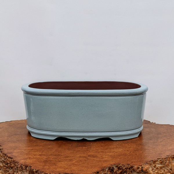 16" Light Blue Glazed Yixing Bonsai Pot (No. 2139) 16" Light Blue Glazed Yixing Bonsai Pot (No. 2139)
