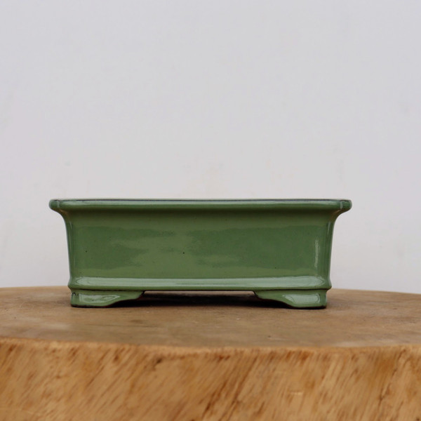 6-Inch Green Glazed Yixing Bonsai Pot (No. 2398e)