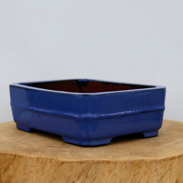 9-Inch Blue Glazed Yixing Bonsai Pot (No. 2405b)