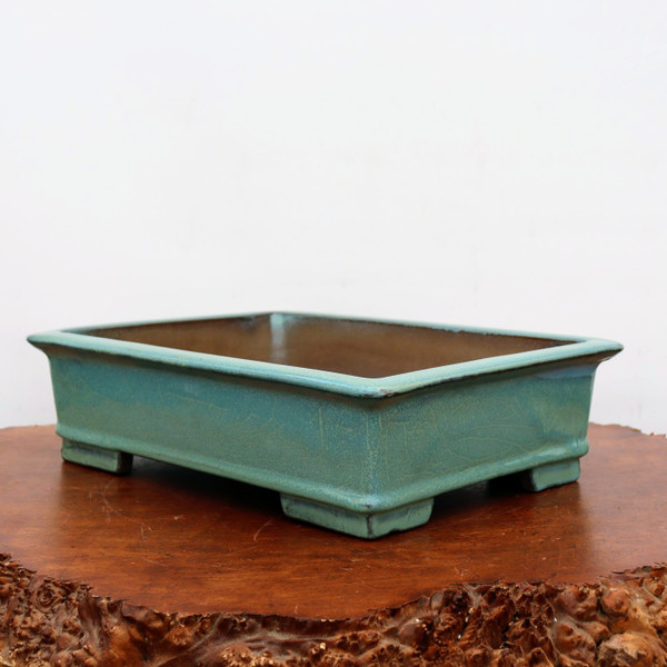 14-Inch Blue-ish Glazed Yixing Bonsai Pot (No. 2408g)