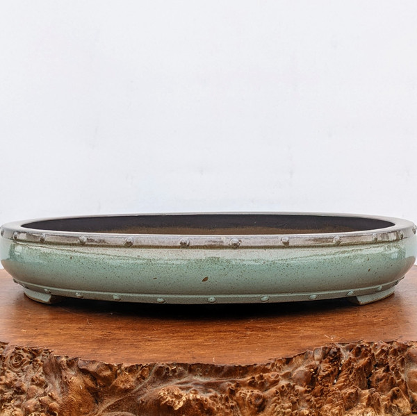 17-Inch Round Glazed Yixing Bonsai Pot (No. 2372c)