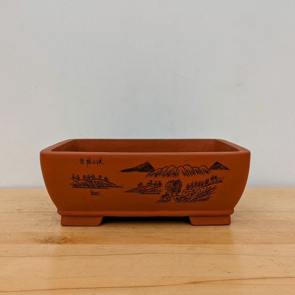 13" Etched Yixing Bonsai Pot (No. 2188) 13" Etched Yixing Bonsai Pot (No. 2188)
