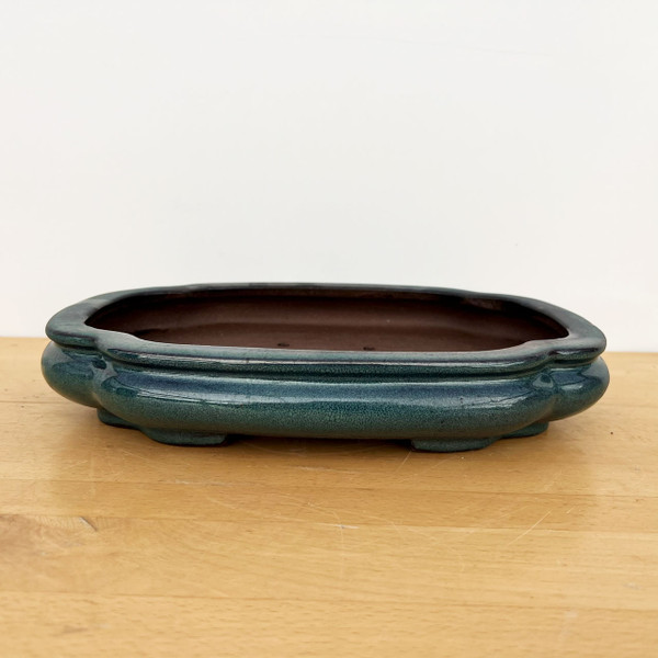 12-Inch Glazed Mokko Style Yixing Ceramic Bonsai Pot (No. 2533)