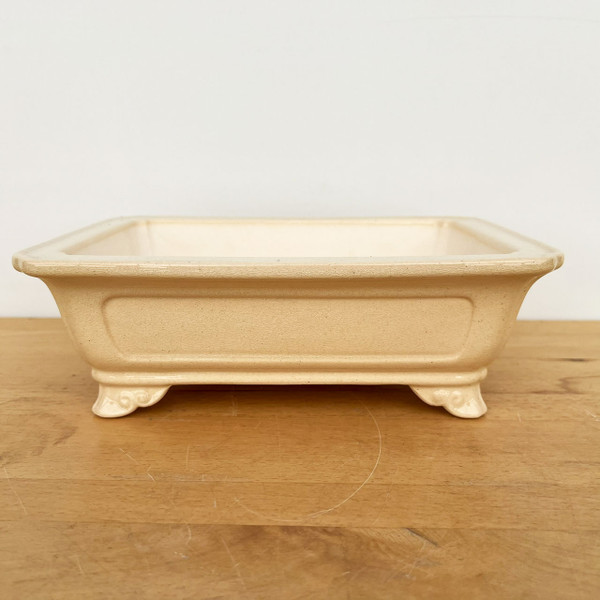 10.5-Inch Cream Glazed Rectangle Yixing Ceramic Bonsai Pot (No. 2507d) 10.5-Inch Cream Glazed Rectangle Yixing Ceramic Bonsai Pot (No. 2507d)