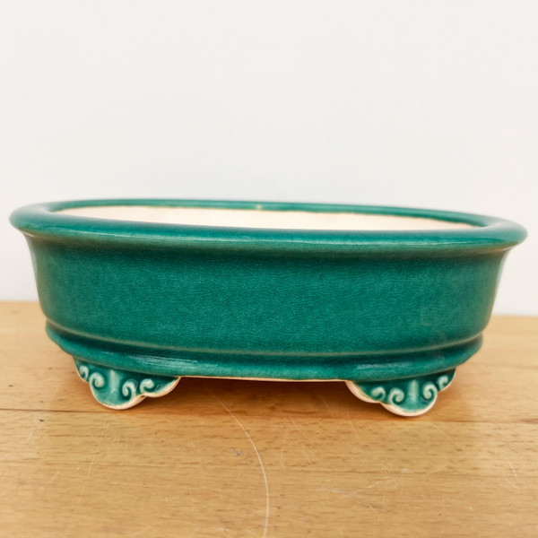 8-Inch Quality Glazed Yixing Ceramic Bonsai Pot (No. 2493e)