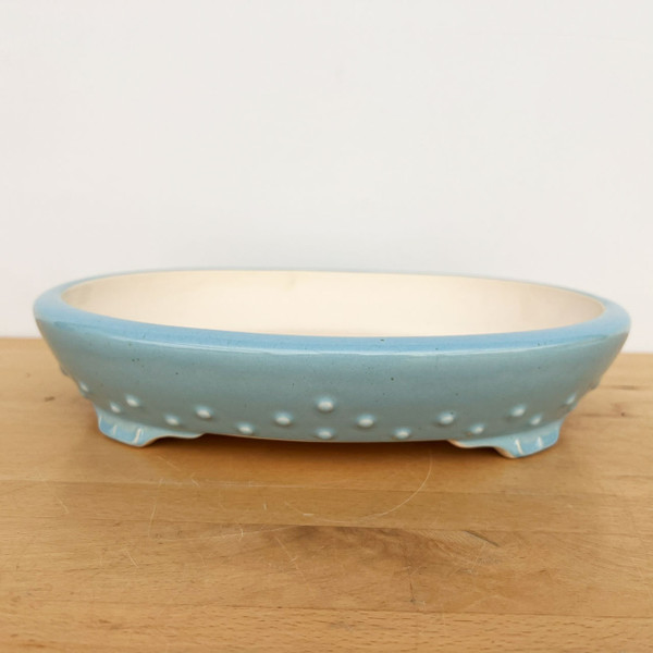 12-Inch Oval Glazed Riveted Yixing Ceramic Bonsai Pot (No. 2512b) 12-Inch Oval Glazed Riveted Yixing Ceramic Bonsai Pot (No. 2512b)