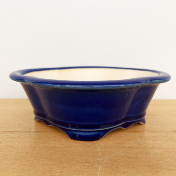 8-Inch Blue Glazed Yixing Ceramic Bonsai Pot (No. 2510b)