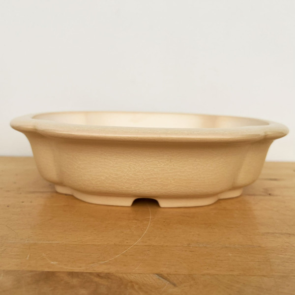 10-Inch Cream Glazed Yixing Ceramic Bonsai Pot (No. 2545b) 10-Inch Cream Glazed Yixing Ceramic Bonsai Pot (No. 2545b)