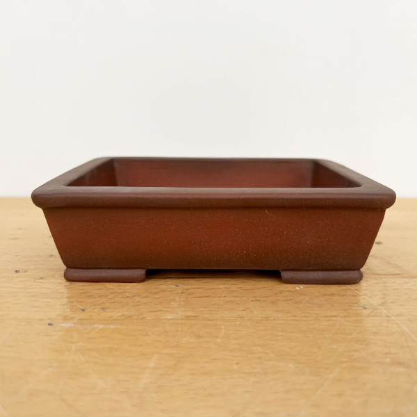 5.5-Inch Unglazed Rectangle Yixing Ceramic Bonsai Pot (No. 2538)