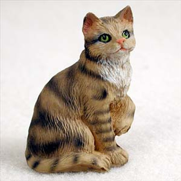 Brown Shorthaired Tabby Cat Figurine