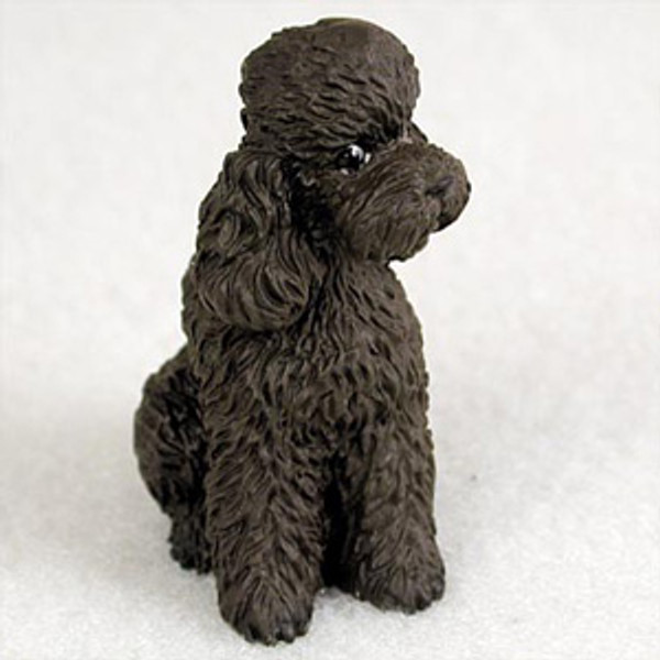 Poodle Chocolate w/Sport Cut Bonsai Tree Figurine