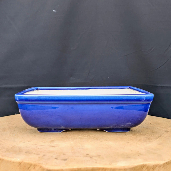 8" Dark Blue Glazed Yixing Bonsai Pot (No. 2069b)