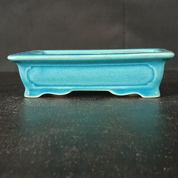7-Inch Glazed Rectangle Yixing Ceramic Bonsai Pot (No. 2327d)