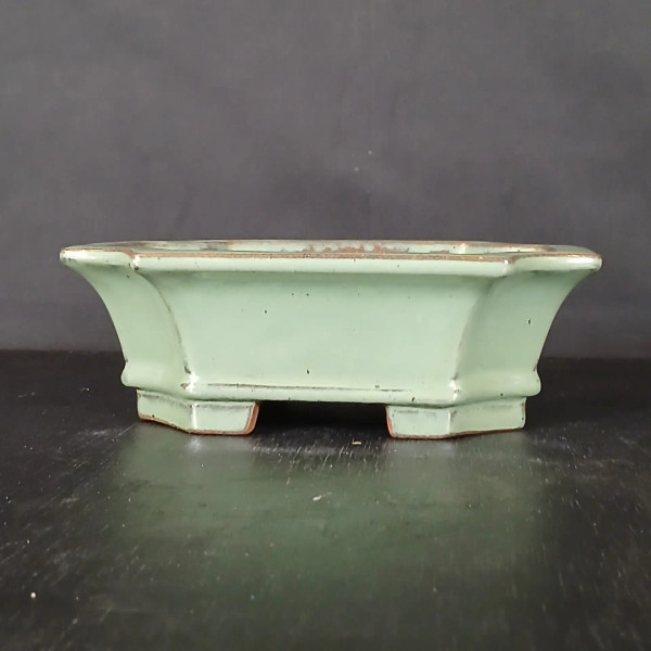 7-Inch Green Glazed Yixing Bonsai Pot (No. 2411f)